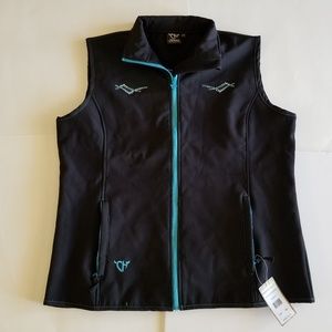 Cowgirl Hardware Chevron Black Poly Shell Vest 2XL
